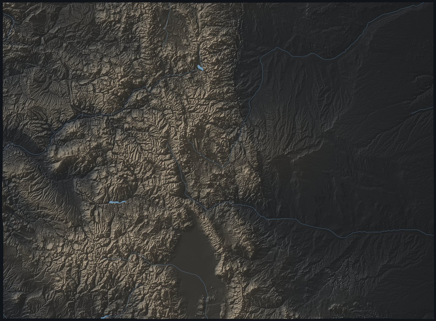 Colorado shaded relief terrain map