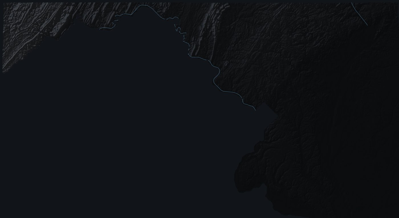 Maryland shaded relief terrain map
